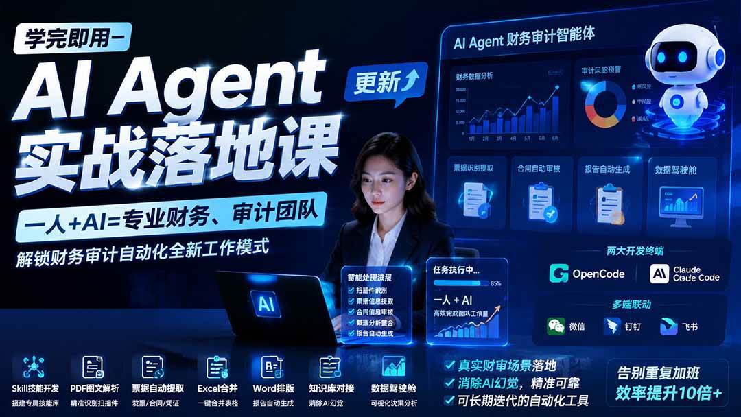 （20625期）【无水印】学完 即用-AI Agent实操落地课-更新0924：一人 + AI=专业财务、审计团队，解锁财务审计自动化全新工作模式-雄诗网络资源社区