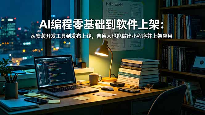 AI编程零基础到软件上架：从安装开发工具到发布上线，普通人也能做出小程序并上架应用商店-雄诗网络资源社区