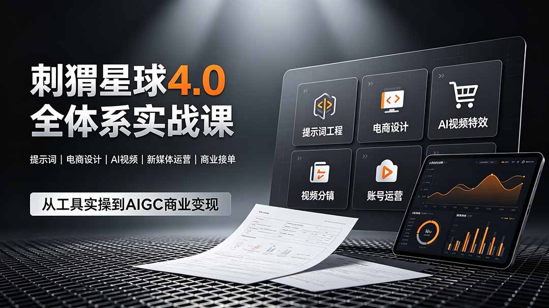 刺猬星球4.0全体系实战课,覆盖提示词工程、电商设计、AI视频特效与新媒体运营,一站式掌握AIGC商业核心技能-雄诗网络资源社区