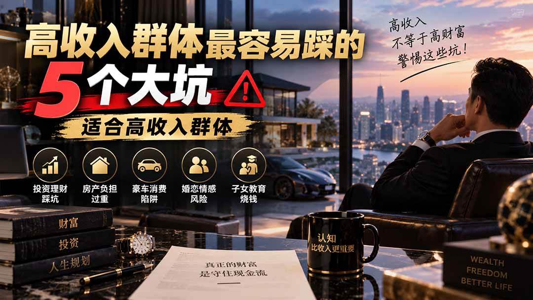 （20289期）付费文章：高收入群体最容易踩的5个大坑，适合高收入群体-雄诗网络资源社区