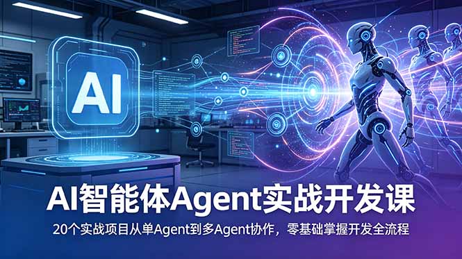 AI智能体Agent实战开发课：20个实战项目从单Agent到多Agent协作，零基础掌握开发全流程-雄诗网络资源社区