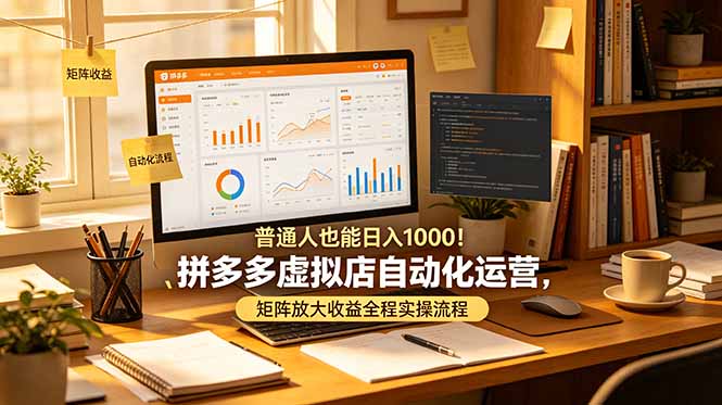 普通人也能日入 1000!拼多多虚拟店自动化运营,矩阵放大收益全程实操流程-雄诗网络资源社区