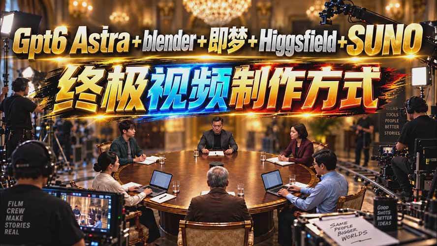 (20588期)GPT-6 Astra+Blender+即梦+Higgsfield+Suno=终极视频制作方式(无水印)-雄诗网络资源社区