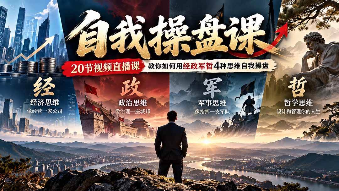 （20626期）【无水印】自我操盘课，20节视频直播课教你如何用经政军哲4种思维自我操盘（更新0924）-雄诗网络资源社区