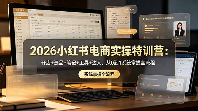 2026小红书电商实操特训营:开店+选品+笔记+工具+达人,从0到1系统掌握全流程-雄诗网络资源社区