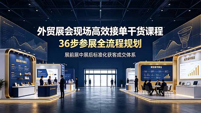 外贸展会现场高效接单干货课程，36步参展全流程规划，展前展中展后标准化获客成交体系-雄诗网络资源社区