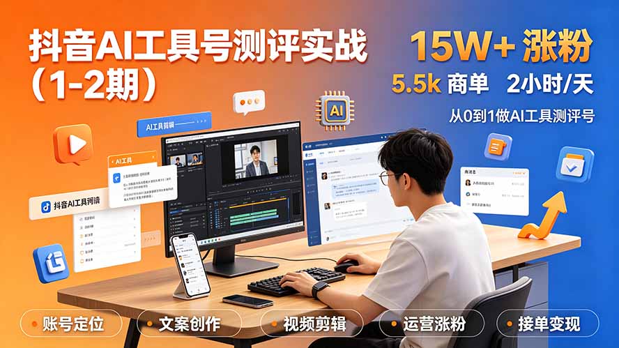 抖音AI工具号测评实战(1-2期-雄诗网络资源社区