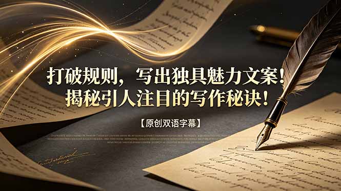 打破规则，写出独具魅力文案！揭秘引人注目的写作秘诀！【原创双语字幕】-雄诗网络资源社区