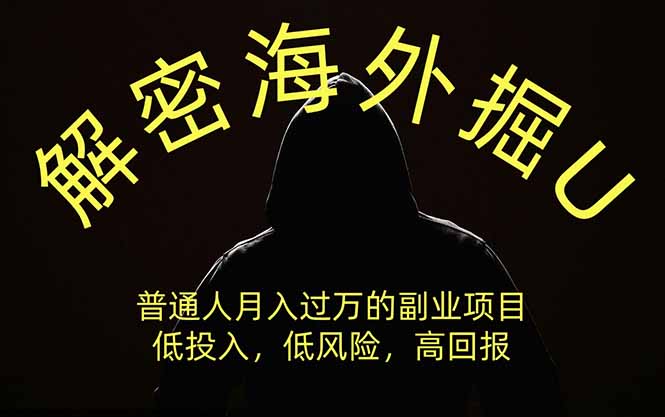 解密海外掘U,普通人月入过万的副业项目,低投入、低风险高回报,没有之一-雄诗网络资源社区
