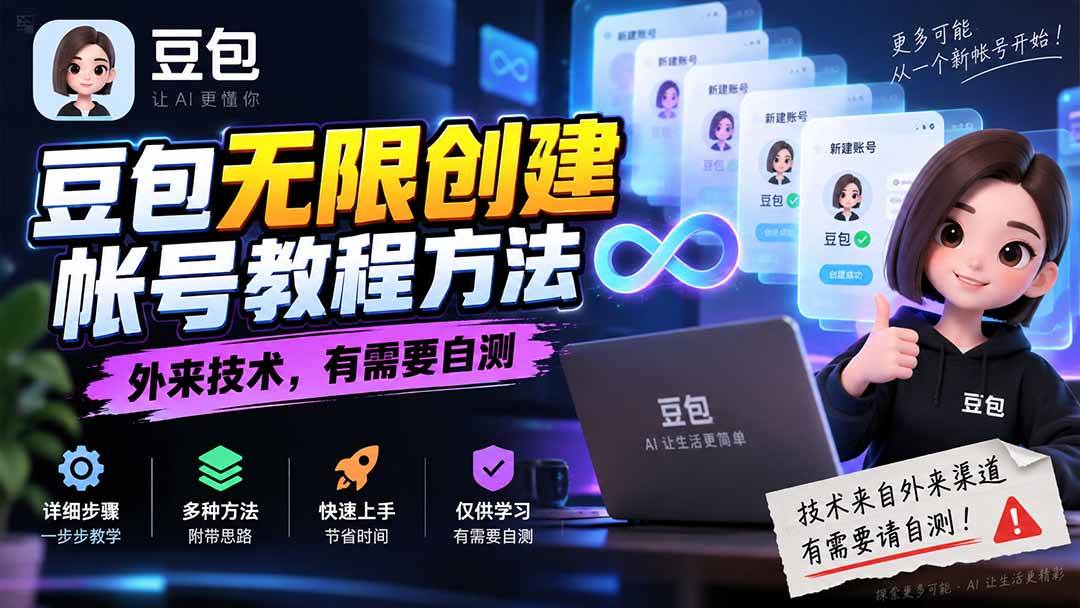 (20550期)豆包无限创建帐号教程方法,外来技术,有需要自测-雄诗网络资源社区