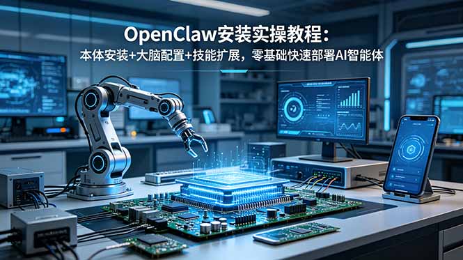 OpenClaw安装实操教程:本体安装+大脑配置+技能扩展,零基础快速部署AI智能体-雄诗网络资源社区