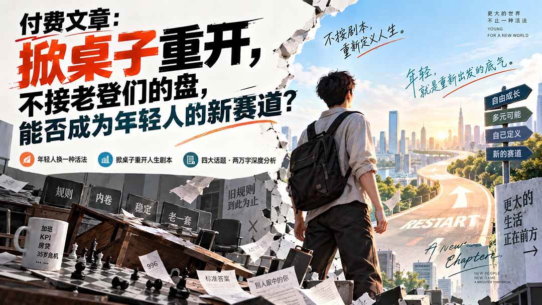 (20557期)付费文章:掀桌子重开,不接老登们的盘,能否成为年轻人的新赛道?-雄诗网络资源社区