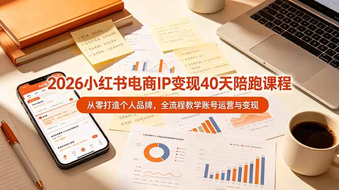 2026小红书电商IP变现40天陪跑课程-11期，从零打造个人品牌，全流程教学账号运营与变现-雄诗网络资源社区