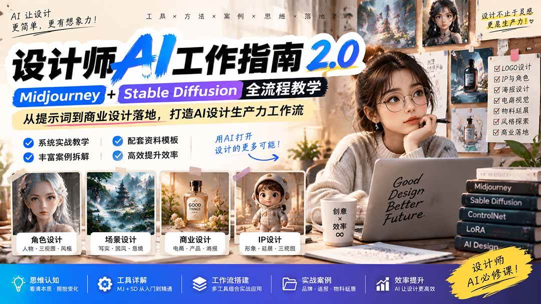 (20562期)《设计师AI工作指南 2.0》-无水印课:从思维落地,解锁 AI 设计生产力-雄诗网络资源社区