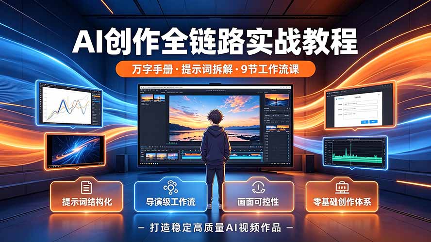 AI创作全链路实战教程｜万字手册·提示词拆解·9节工作流课，打造稳定高质量AI视频作品-雄诗网络资源社区