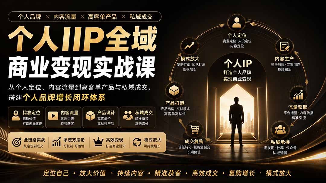 个人IP全域商业变现实战课 (无水印-雄诗网络资源社区