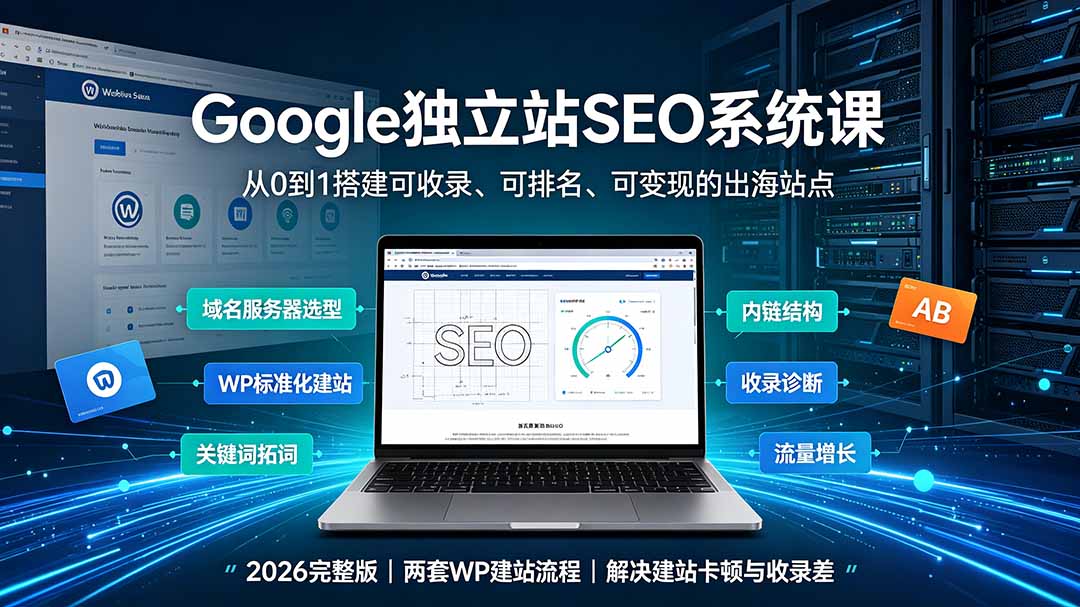 Google独立站SEO-7月系统课：出海基建×WordPress建站×AI内容生产×站内外优化×Search Console×AdSense变现-雄诗网络资源社区
