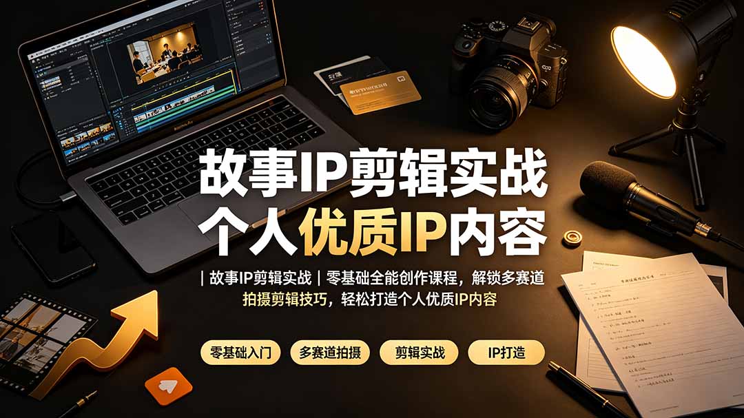 故事IP剪辑实战｜零基础全能创作课程，解锁多赛道拍摄剪辑技巧，轻松打造个人优质IP内容-雄诗网络资源社区