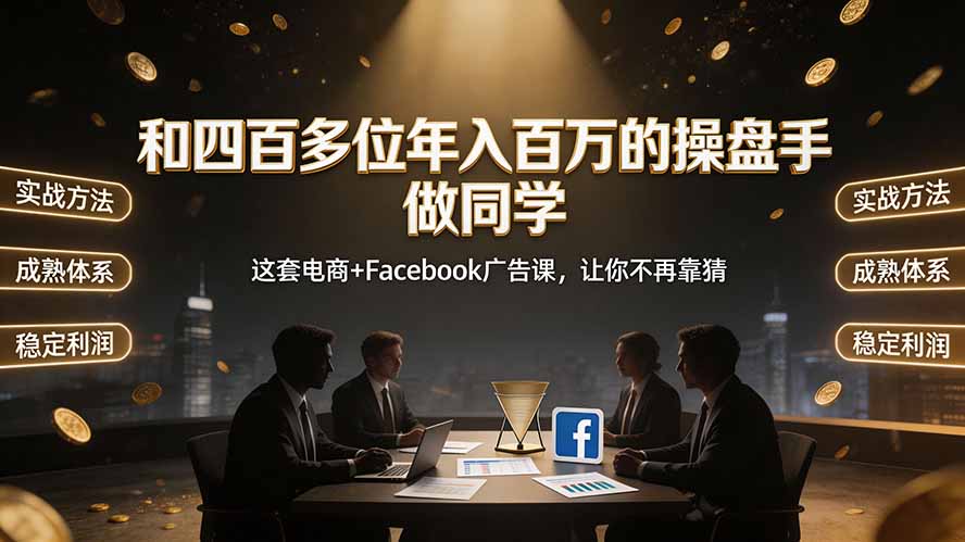 和四百多位年入百万的操盘手做同学——这套电商+Facebook广告课,让你不再靠猜【原创双语字幕】-雄诗网络资源社区