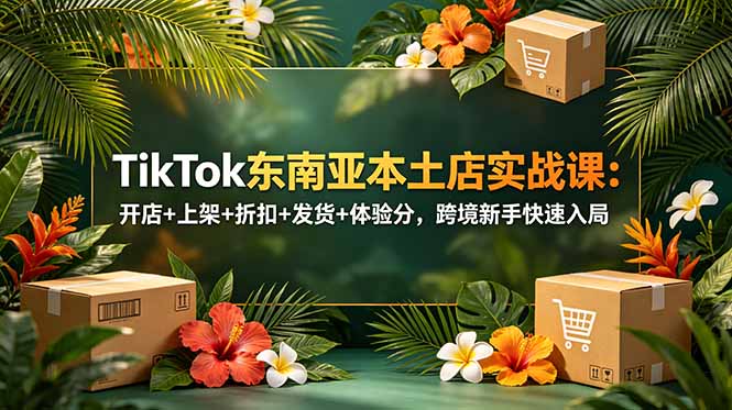 TikTok东南亚本土店实战课:开店+上架+折扣+发货+体验分,跨境新手快速入局-雄诗网络资源社区