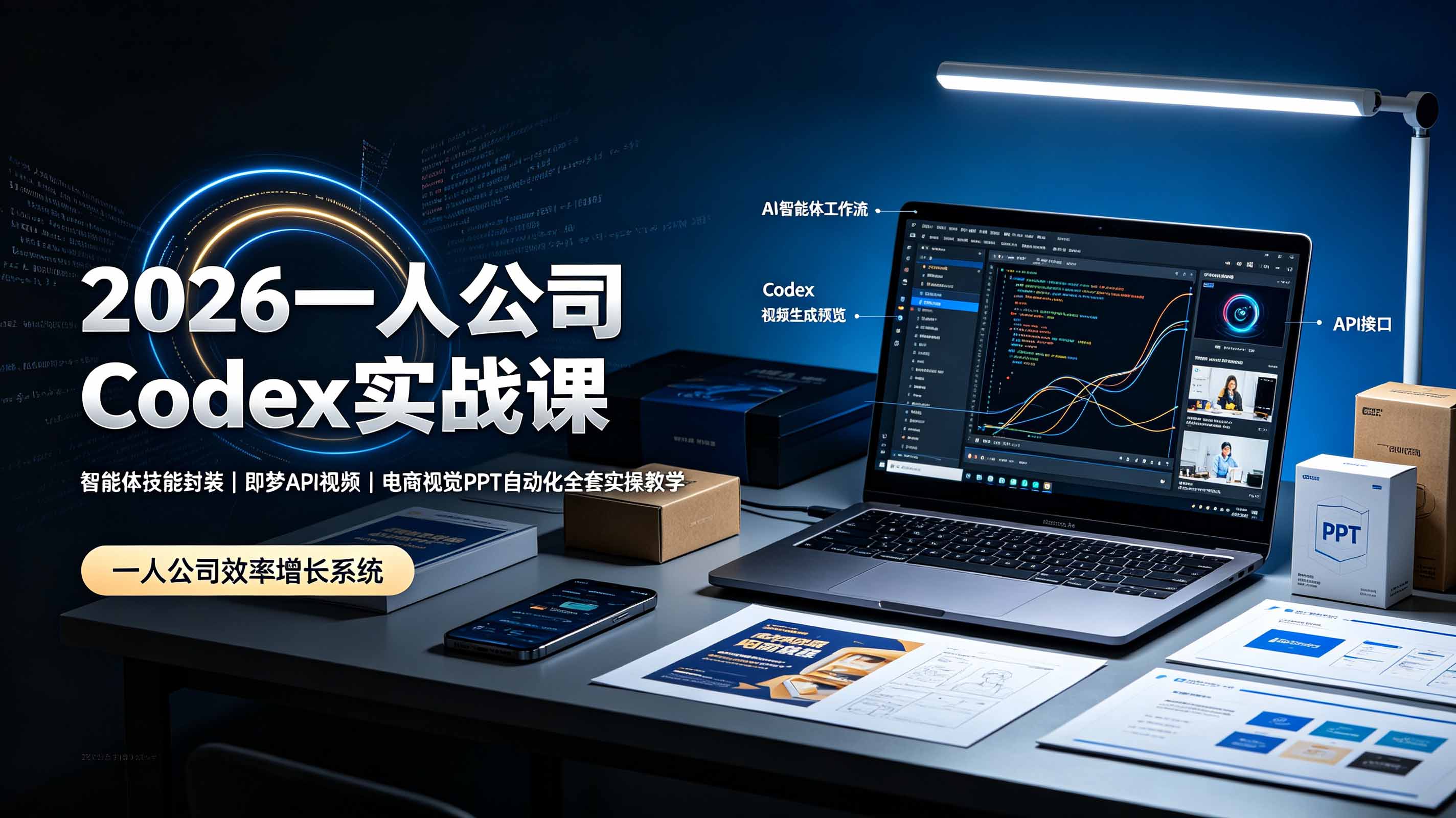 2026一人公司Codex实战课◆智能体技能封装｜即梦API视频｜电商视觉PPT自动化全套实操教学-雄诗网络资源社区