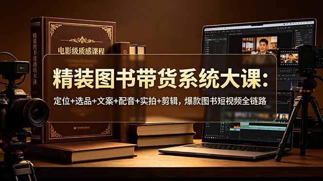 精装图书带货系统大课:定位+选品+文案+配音+实拍+剪辑,爆款图书短视频全链路-雄诗网络资源社区