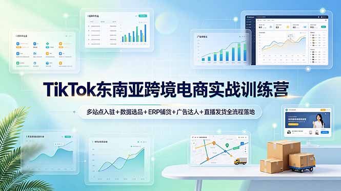 TikTok东南亚跨境电商实战训练营:多站点入驻+数据选品+ERP铺货+广告达人+直播发货全流程落地-雄诗网络资源社区