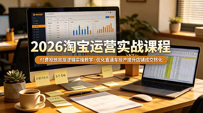 2026 淘宝运营实战课程,付费投放底层逻辑实操教学,优化直通车投产提升店铺成交转化-雄诗网络资源社区