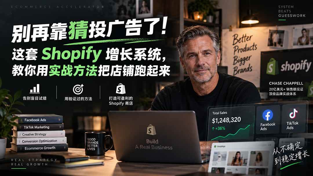 (20367期)别再靠猜投广告了!这套 Shopify 增长系统,教你用实战方法把店铺跑起来【原创双语字幕】-雄诗网络资源社区